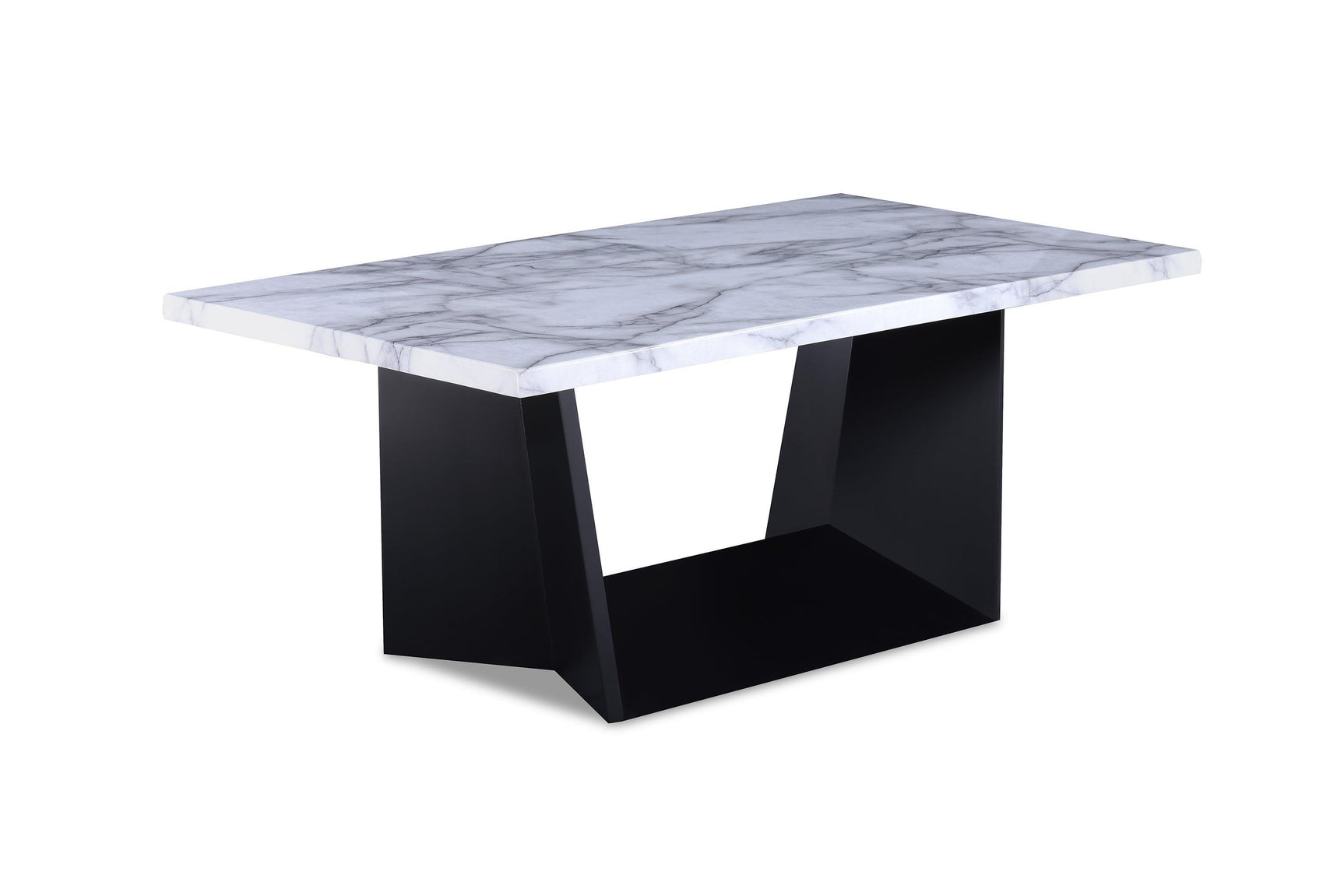 Adea Black/White Modern Contemporary Solid Wood Marble Top Cocktail Group Coffee Table - Ella Furniture