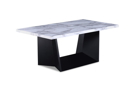 Adea Black/White Modern Contemporary Solid Wood Marble Top Cocktail Group Coffee Table - Ella Furniture