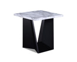 Adea Black/White Modern Contemporary Solid Wood Marble Top Cocktail Group Coffee Table - Ella Furniture