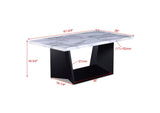 Adea Black/White Modern Contemporary Solid Wood Marble Top Cocktail Group Coffee Table - Ella Furniture