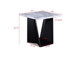 Adea Black/White Modern Contemporary Solid Wood Marble Top Cocktail Group Coffee Table - Ella Furniture
