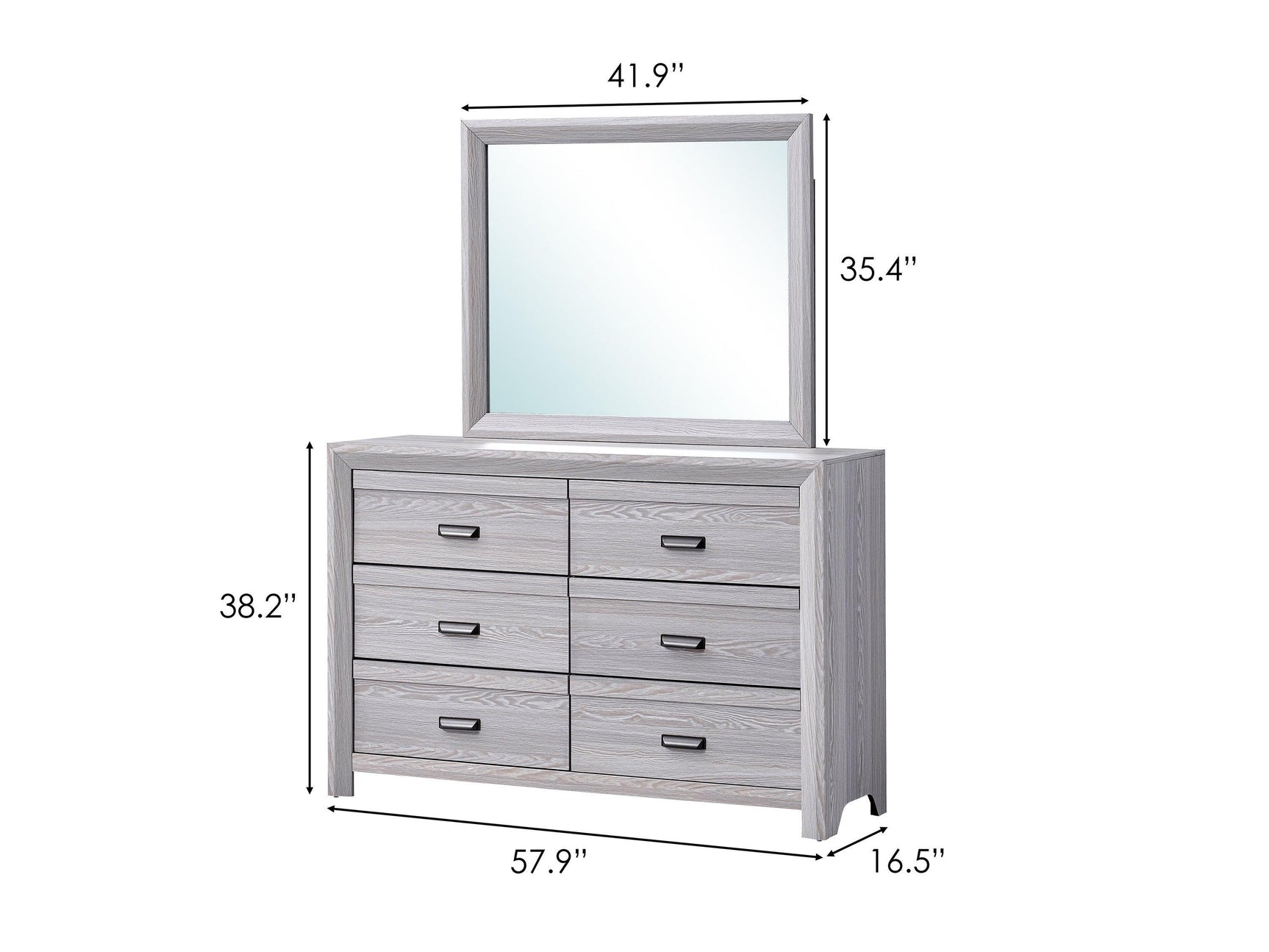 Adelaide Drift Wood Modern Contemporary Solid Wood And Veneers 2-Drawers Nightstand - Ella Furniture