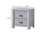 Adelaide Drift Wood Modern Contemporary Solid Wood And Veneers 2-Drawers Nightstand - Ella Furniture