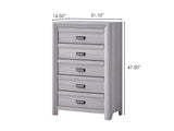 Adelaide Drift Wood Modern Contemporary Solid Wood And Veneers 5-Drawers Chest - Ella Furniture