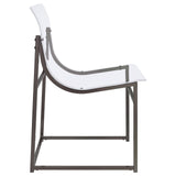 Adino Acrylic Dining Side Chair Clear And Black Nickel (Set Of 2) 121142 - Ella Furniture