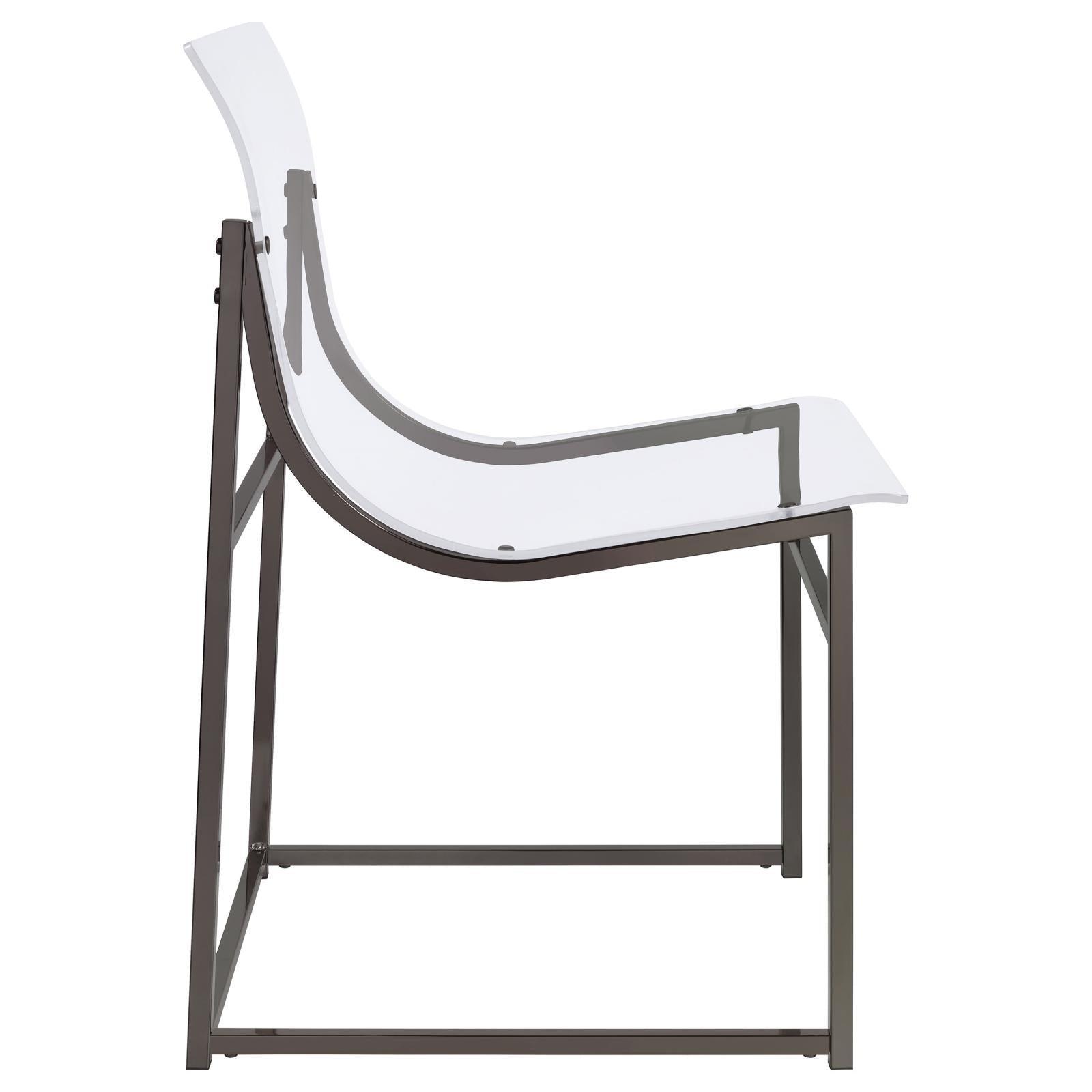 Adino Acrylic Dining Side Chair Clear And Black Nickel (Set Of 2) 121142 - Ella Furniture
