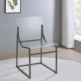 Adino Acrylic Dining Side Chair Clear And Black Nickel (Set Of 2) 121142 - Ella Furniture
