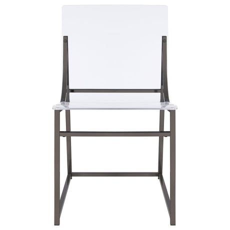 Adino Acrylic Dining Side Chair Clear And Black Nickel (Set Of 2) 121142 - Ella Furniture