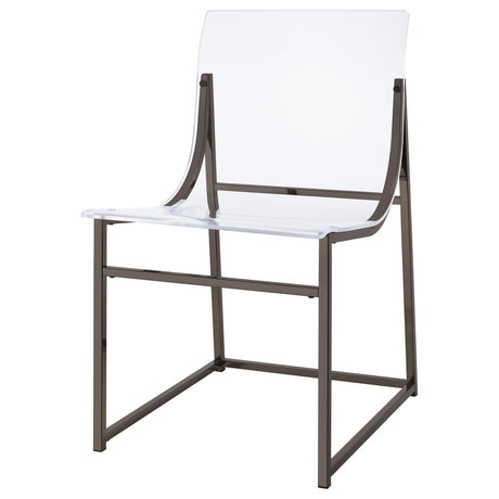 Adino Acrylic Dining Side Chair Clear And Black Nickel (Set Of 2) 121142 - Ella Furniture