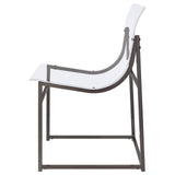 Adino Acrylic Dining Side Chair Clear And Black Nickel (Set Of 2) 121142 - Ella Furniture