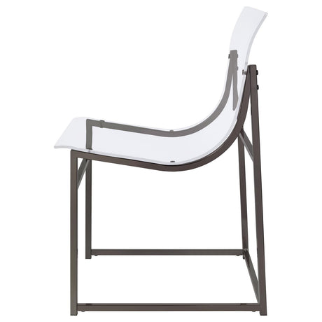 Adino Acrylic Dining Side Chair Clear And Black Nickel (Set Of 2) 121142 - Ella Furniture