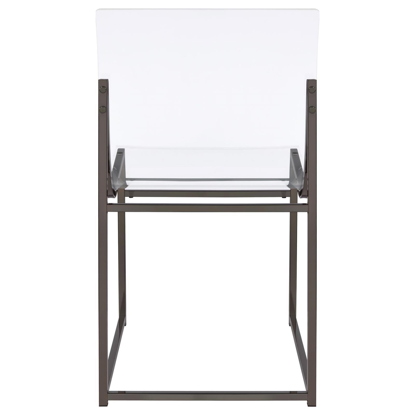 Adino Acrylic Dining Side Chair Clear And Black Nickel (Set Of 2) 121142 - Ella Furniture