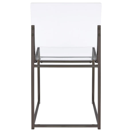 Adino Acrylic Dining Side Chair Clear And Black Nickel (Set Of 2) 121142 - Ella Furniture