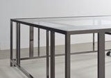 ADRI Adri Square Glass Top Coffee Table with Casters Black Nickel 710178 - Ella Furniture