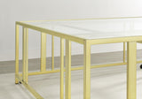 ADRI Adri Square Glass Top Coffee Table with Casters Matte Brass 710188 - Ella Furniture