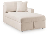 Modmax Oyster 5-Piece Double Storage Chaise Sectional with Audio Consoles — angled view