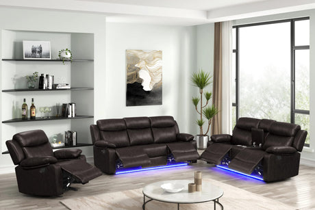 Aiden Brown 3-Piece Reclining Set from Ella Furniture