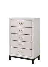 Akerson Chest Chalk, Contemporary Sleek And Modern Wood, Metal 5 Drawers - Ella Furniture
