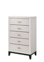 Akerson Chest Chalk, Contemporary Sleek And Modern Wood, Metal 5 Drawers - Ella Furniture