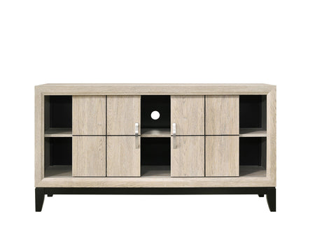 Akerson Chest Drift Wood, Contemporary Sleek And Modern Wood, Metal 5 Drawers - Ella Furniture