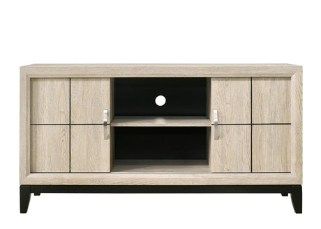 Akerson Chest Drift Wood, Contemporary Sleek And Modern Wood, Metal 5 Drawers - Ella Furniture