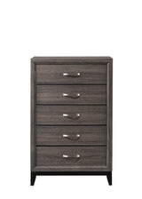 Akerson Chest Gray, Contemporary Sleek And Modern Wood, Metal 5 Drawers - Ella Furniture
