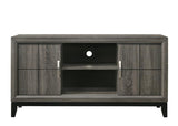 Akerson Grey Tv Stand Drift Wood, Driftwood Entertainment Console With Metal Legs With Storage Doors for Living Room - Ella Furniture