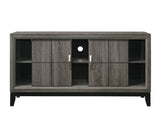 Akerson Grey Tv Stand Drift Wood, Driftwood Entertainment Console With Metal Legs With Storage Doors for Living Room - Ella Furniture