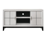 Akerson White/Black Modern Contemporary Solid Wood And Veneers Storage Tv Stand - Ella Furniture