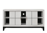 Akerson White/Black Modern Contemporary Solid Wood And Veneers Storage Tv Stand - Ella Furniture