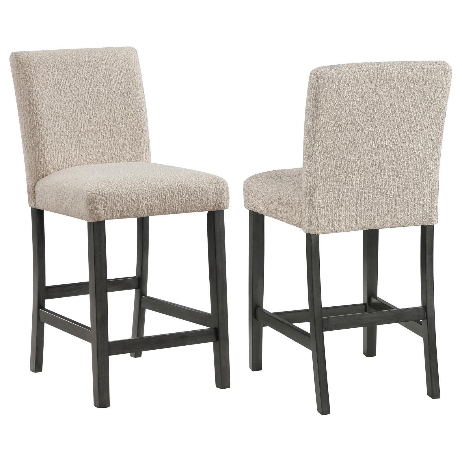Alba Boucle Upholstered Counter Height Dining Chair Beige And Charcoal Grey (Set Of 2) 123129 - Ella Furniture