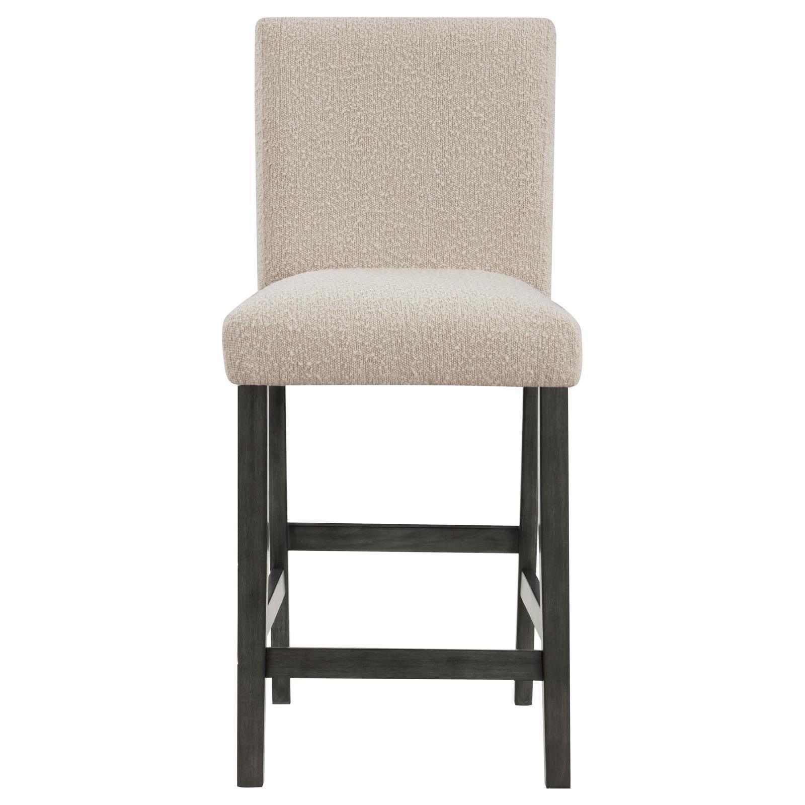 Alba Boucle Upholstered Counter Height Dining Chair Beige And Charcoal Grey (Set Of 2) 123129 - Ella Furniture