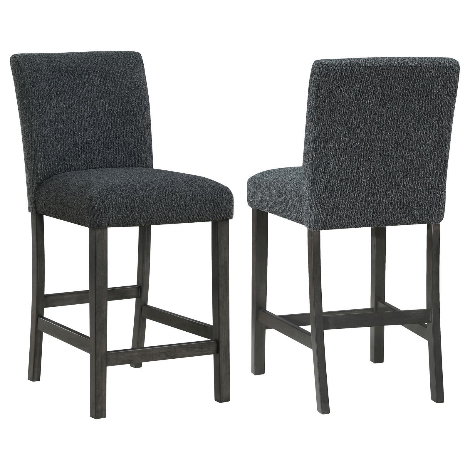 Alba Boucle Upholstered Counter Height Dining Chair Black And Charcoal Grey (Set Of 2) 123139 - Ella Furniture