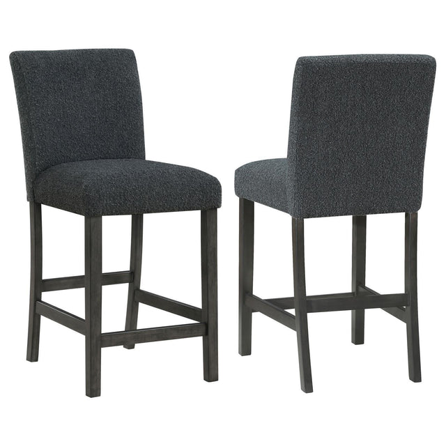 Alba Boucle Upholstered Counter Height Dining Chair Black And Charcoal Grey (Set Of 2) 123139 - Ella Furniture