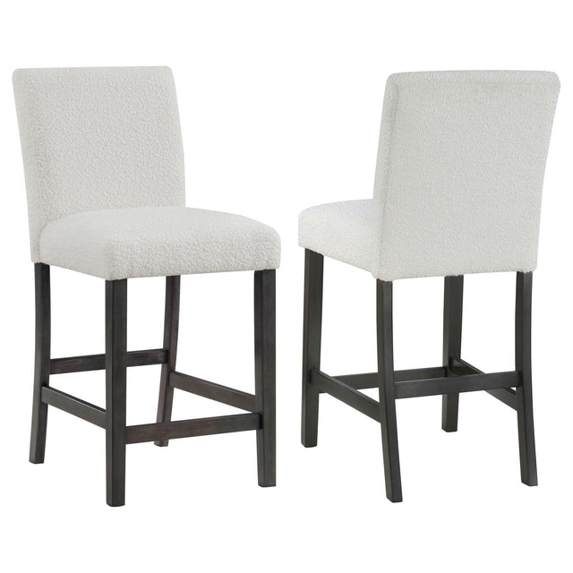 Alba Boucle Upholstered Counter Height Dining Chair White And Charcoal Grey (Set Of 2) 123119 - Ella Furniture