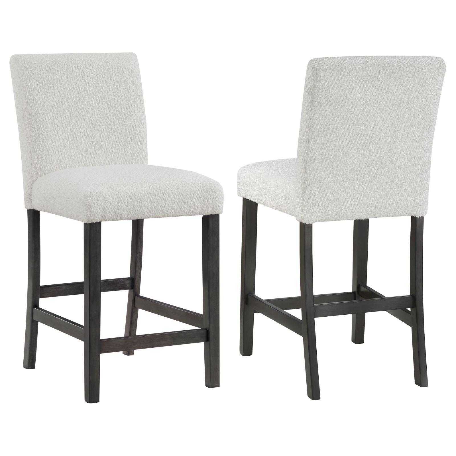 Alba Boucle Upholstered Counter Height Dining Chair White And Charcoal Grey (Set Of 2) 123119 - Ella Furniture