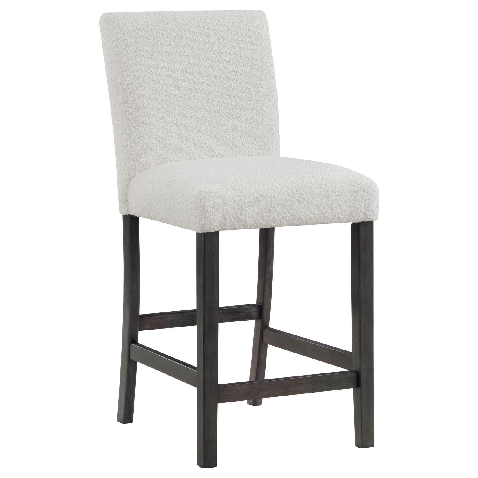 Alba Boucle Upholstered Counter Height Dining Chair White And Charcoal Grey (Set Of 2) 123119 - Ella Furniture