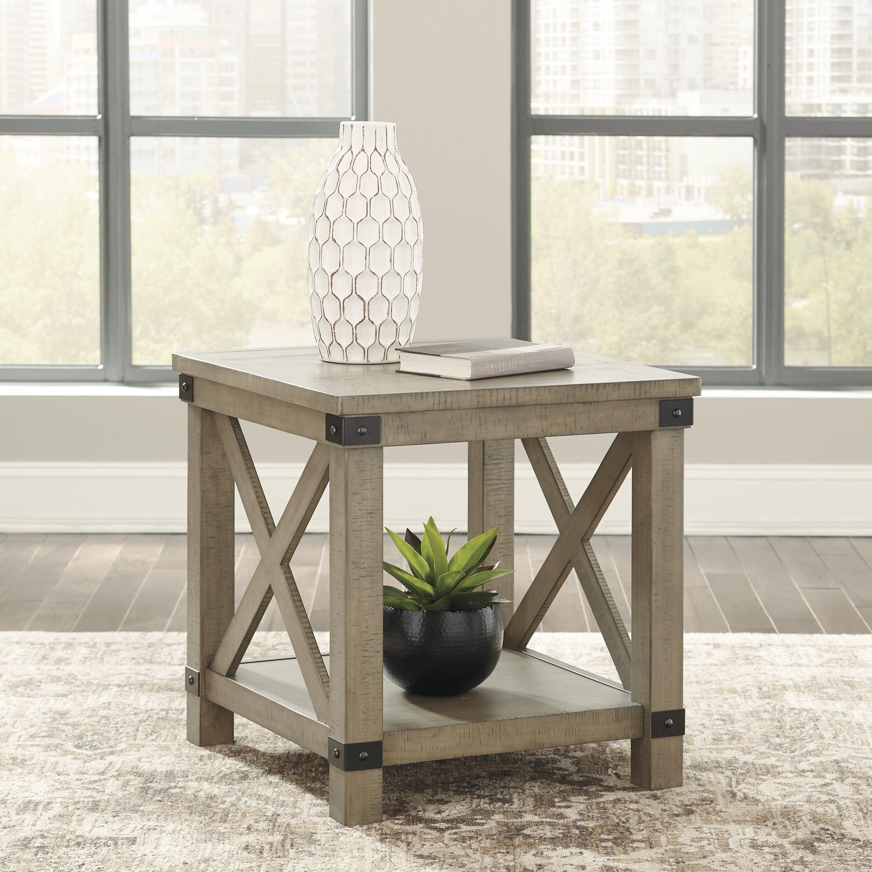 Aldwin Gray 2 End Tables - Ella Furniture