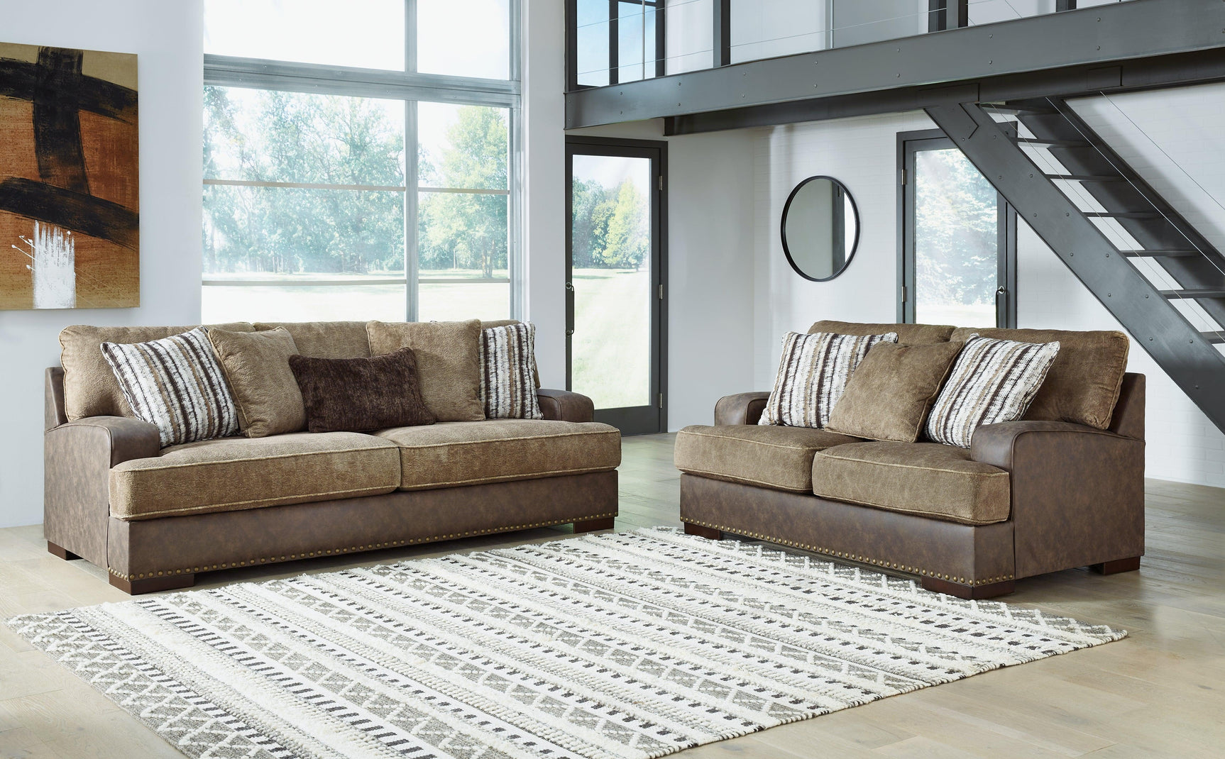 Alesbury Chocolate Sofa and Loveseat - Ella Furniture