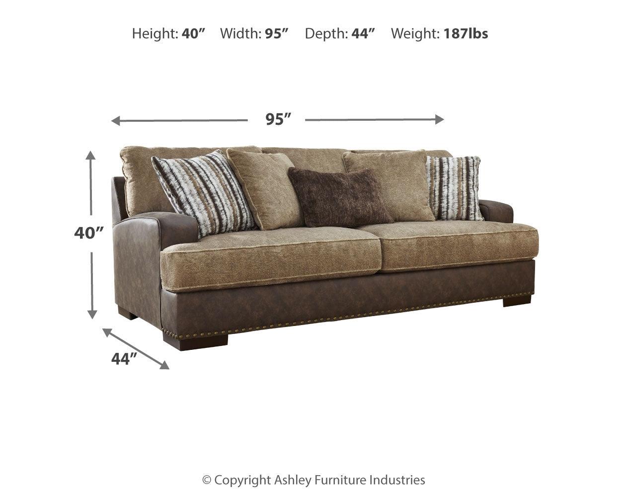 Alesbury Chocolate Sofa and Loveseat - Ella Furniture