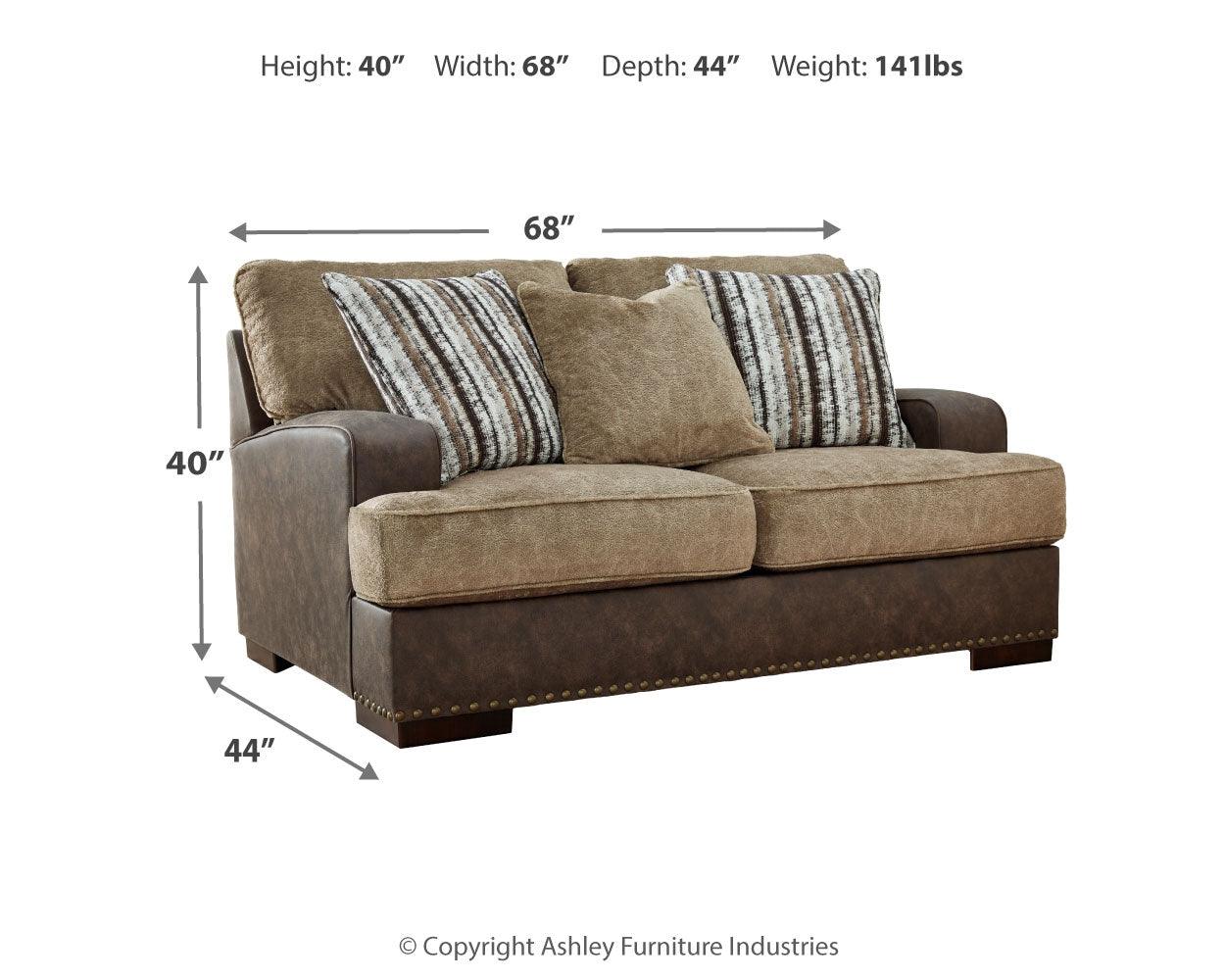 Alesbury Chocolate Sofa and Loveseat - Ella Furniture