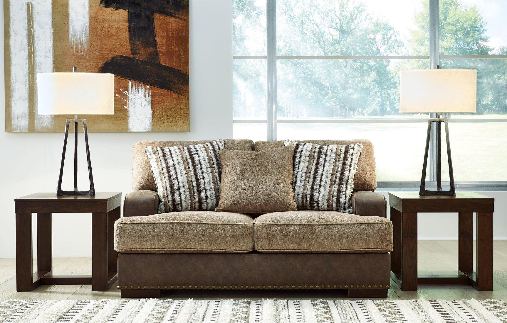 Alesbury Chocolate Sofa and Loveseat - Ella Furniture