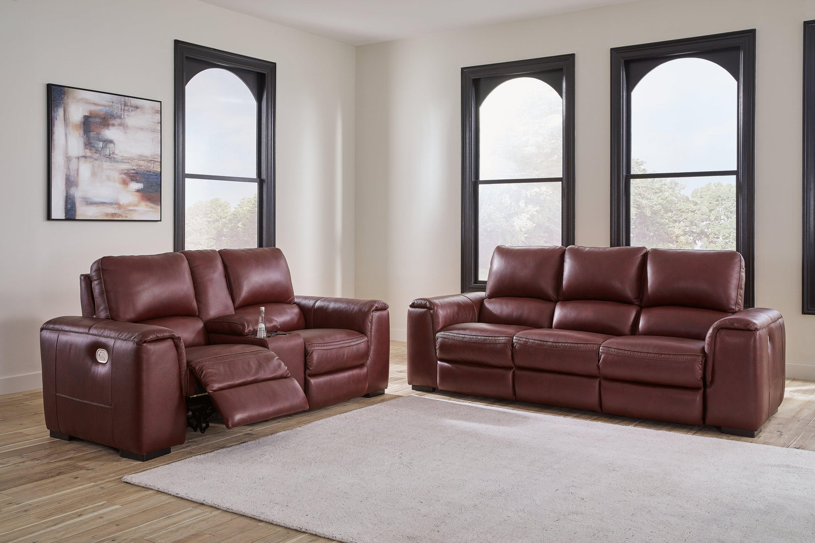 Alessandro Garnet Sofa And Loveseat - Ella Furniture