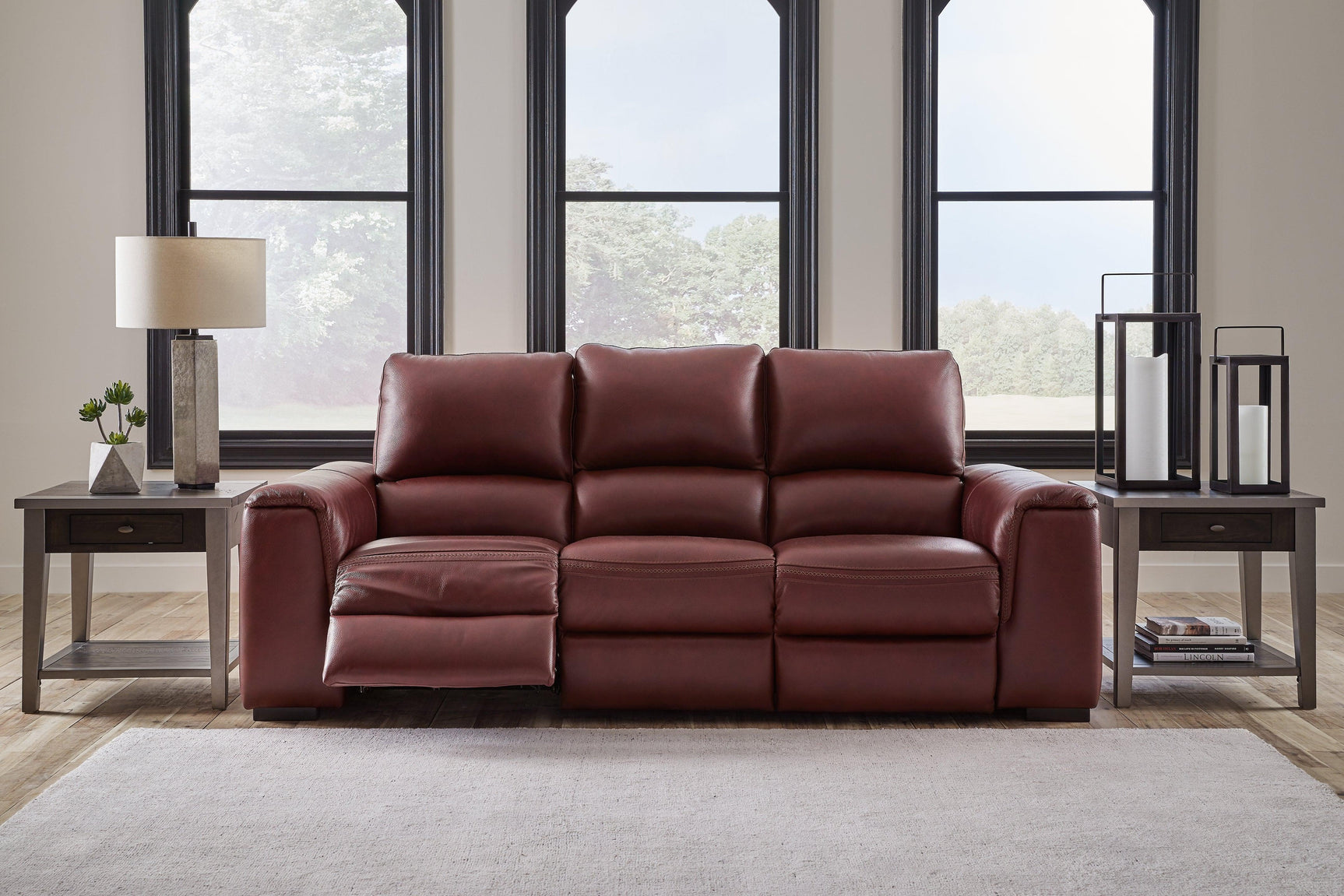 Alessandro Garnet Sofa, Loveseat And Recliner - Ella Furniture