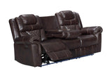 Alexa Brown Modern Contemporary Faux Leather Gel 3Pc Power Living Room Set - Ella Furniture