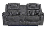 Alexa Grey Modern Contemporary Faux Leather Gel 3Pc Power Living Room - Ella Furniture