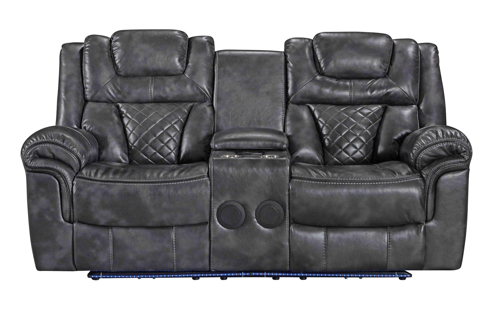 Alexa Grey Modern Contemporary Faux Leather Gel 3Pc Power Living Room - Ella Furniture
