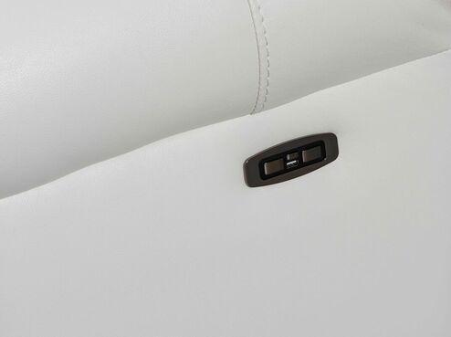 Alexa White Modern Contemporary Faux Leather LED 3Pc Power Reclining Set - Ella Furniture