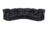 Alexa2023 Black Reclining Sectional - Ella Furniture