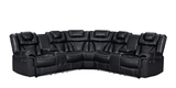 Alexa2023 Black Reclining Sectional - Ella Furniture